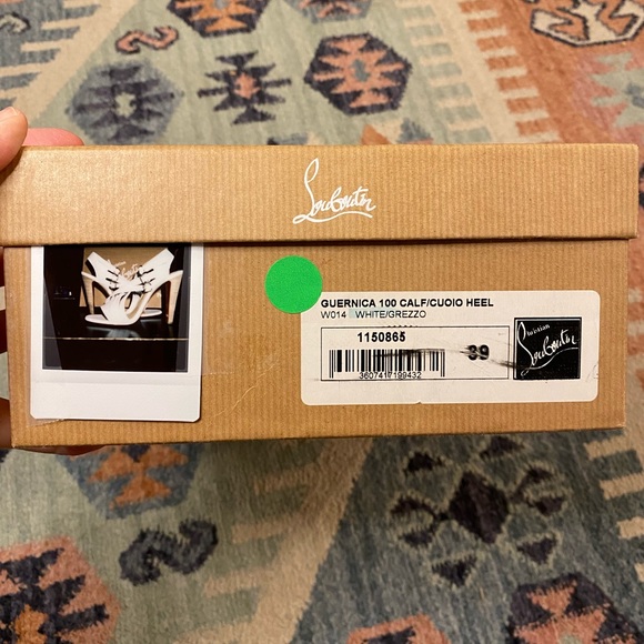 Rare! ✨Christian Louboutin Guernica 100 Calf/Cuoio Heel White/Grezzo - Picture 3 of 10